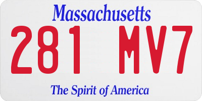 MA license plate 281MV7