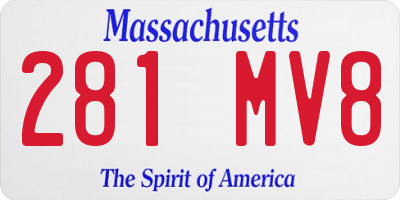 MA license plate 281MV8