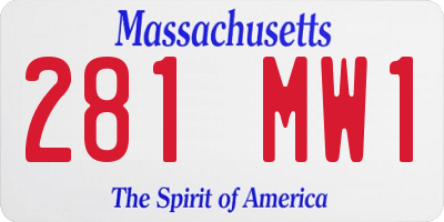 MA license plate 281MW1