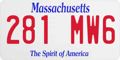 MA license plate 281MW6