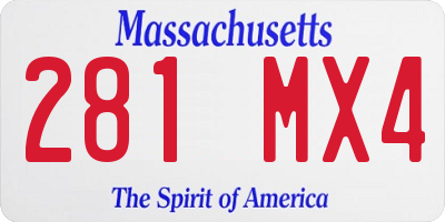 MA license plate 281MX4