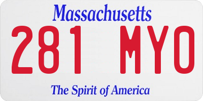 MA license plate 281MY0