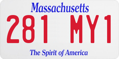 MA license plate 281MY1