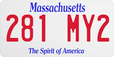 MA license plate 281MY2