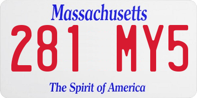 MA license plate 281MY5