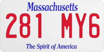 MA license plate 281MY6