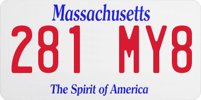 MA license plate 281MY8