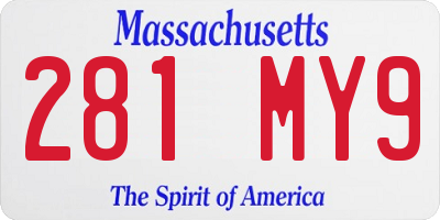 MA license plate 281MY9