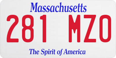 MA license plate 281MZ0