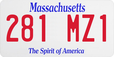 MA license plate 281MZ1