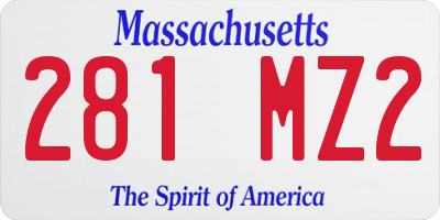 MA license plate 281MZ2