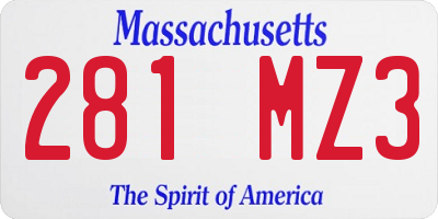 MA license plate 281MZ3