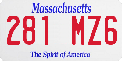 MA license plate 281MZ6