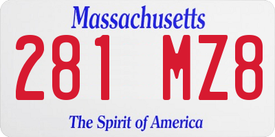 MA license plate 281MZ8