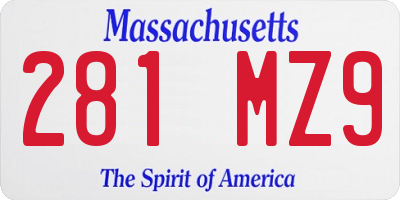 MA license plate 281MZ9