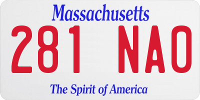 MA license plate 281NA0