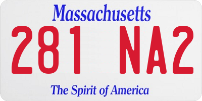 MA license plate 281NA2