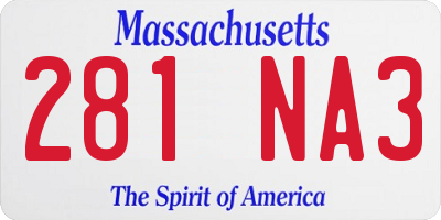 MA license plate 281NA3