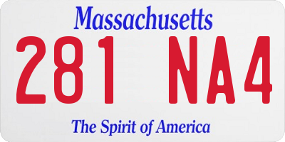 MA license plate 281NA4