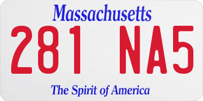 MA license plate 281NA5