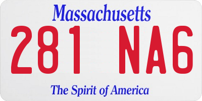 MA license plate 281NA6
