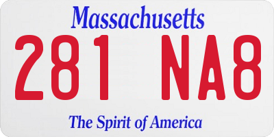 MA license plate 281NA8