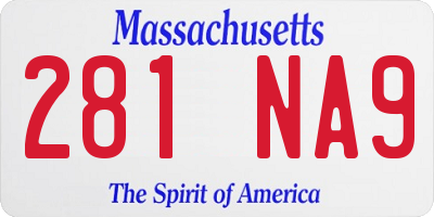 MA license plate 281NA9