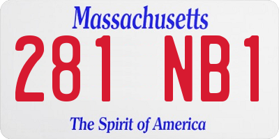 MA license plate 281NB1