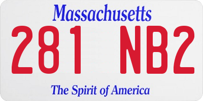MA license plate 281NB2