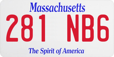 MA license plate 281NB6