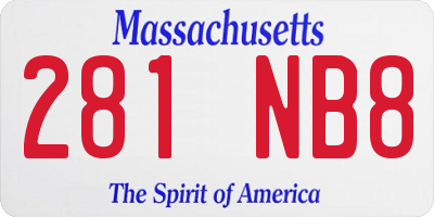 MA license plate 281NB8