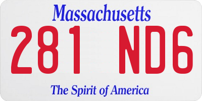 MA license plate 281ND6