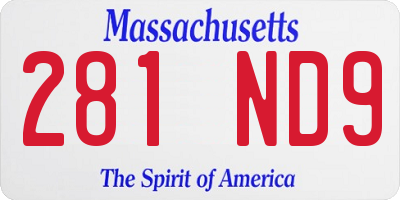 MA license plate 281ND9