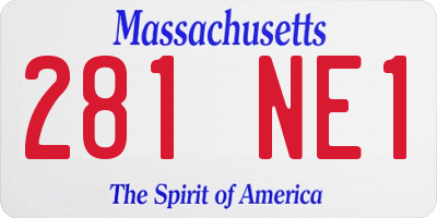 MA license plate 281NE1