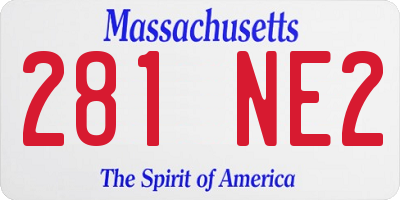 MA license plate 281NE2