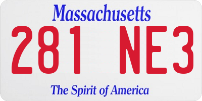 MA license plate 281NE3