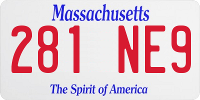 MA license plate 281NE9