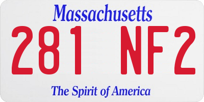 MA license plate 281NF2