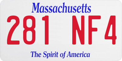 MA license plate 281NF4