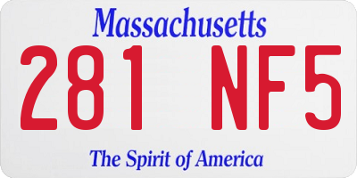 MA license plate 281NF5