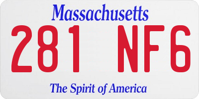 MA license plate 281NF6