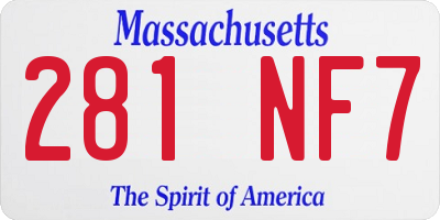 MA license plate 281NF7