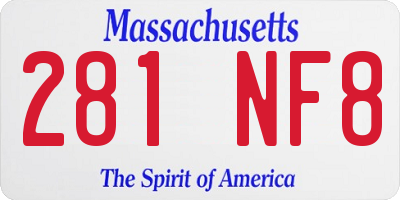MA license plate 281NF8