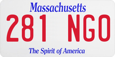 MA license plate 281NG0