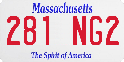 MA license plate 281NG2