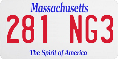 MA license plate 281NG3