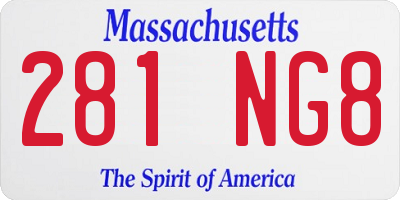 MA license plate 281NG8