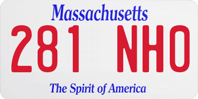 MA license plate 281NH0
