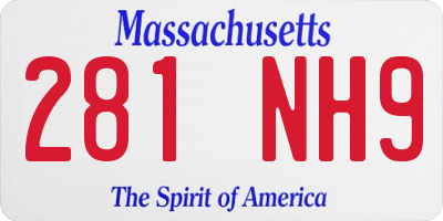 MA license plate 281NH9