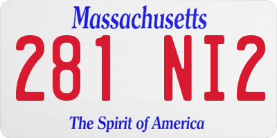 MA license plate 281NI2